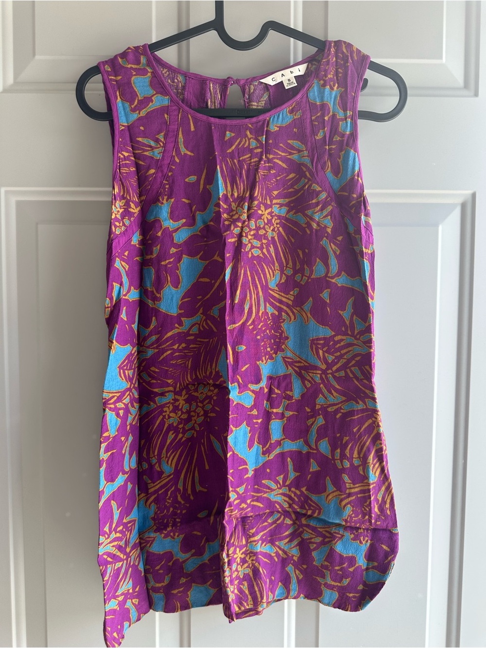 CAbi Purple Floral Camisole with Blue and Gold Accents